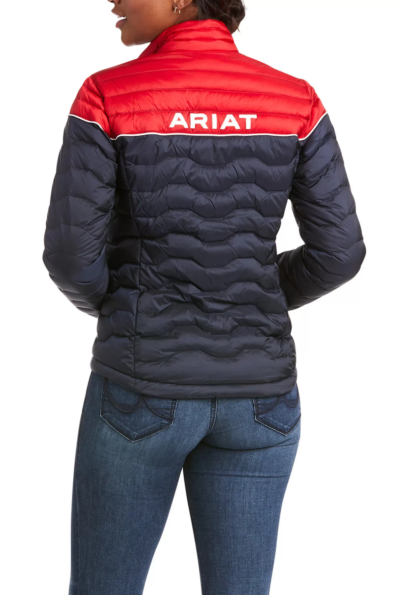 Store ariat Ideal 3.0 Naisten Untuvatakki Dark Blue/Red