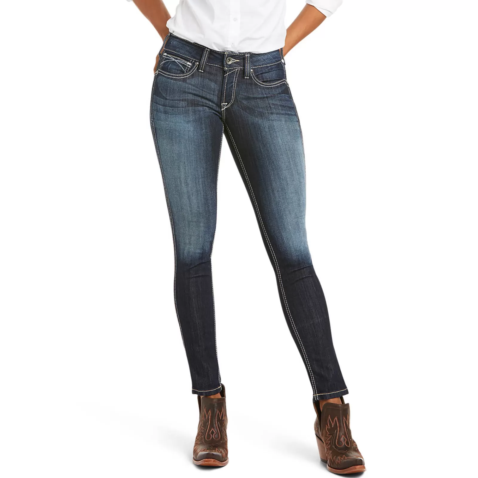 Flash Sale ariat Real Mid Rise Skinny Ella Naisten Farkut Denim Blue