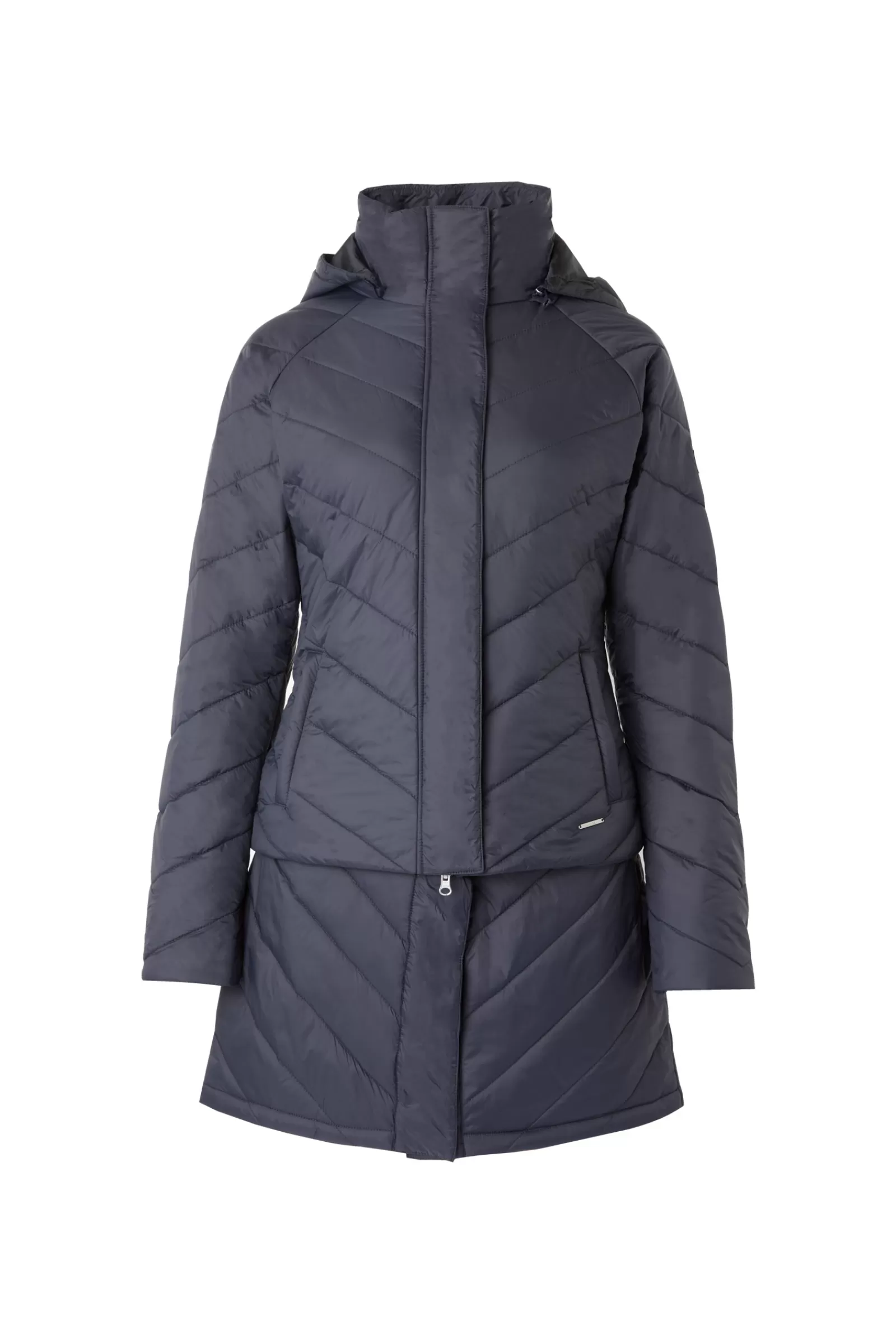 Clearance * Aurora Topattu Parkatakki Irrotettavalla Helmaosalla Dark Navy