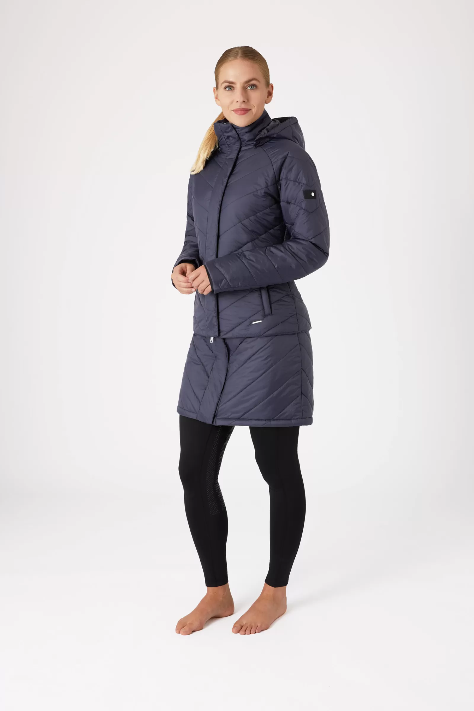 Clearance * Aurora Topattu Parkatakki Irrotettavalla Helmaosalla Dark Navy