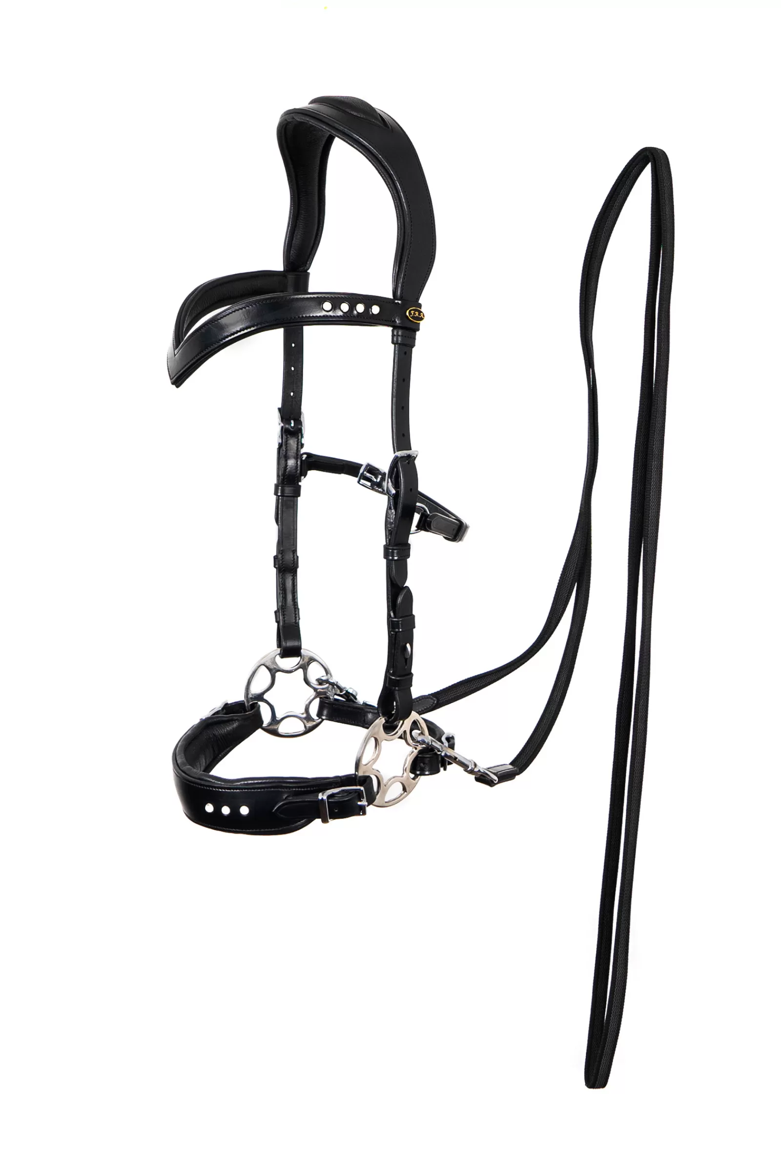 fra F.R.A. Glory Hackamore Suitset (System 2), Mustat Black Clearance