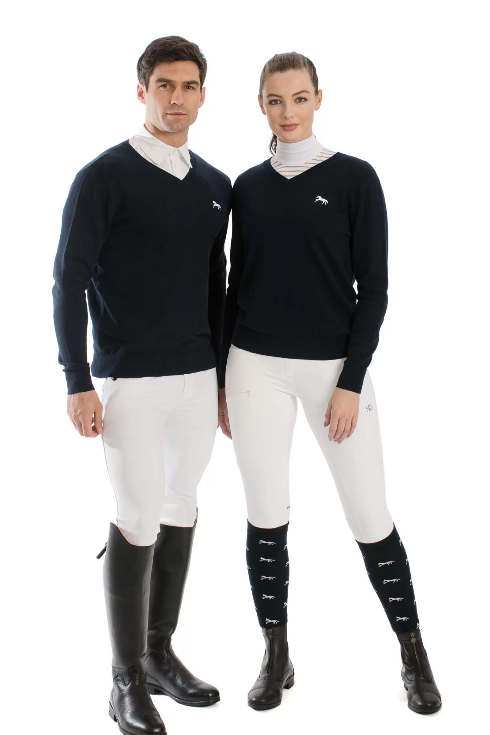 Best Sale horseware Signature Cotton Neulepaita V-Paantiella Db/Ab