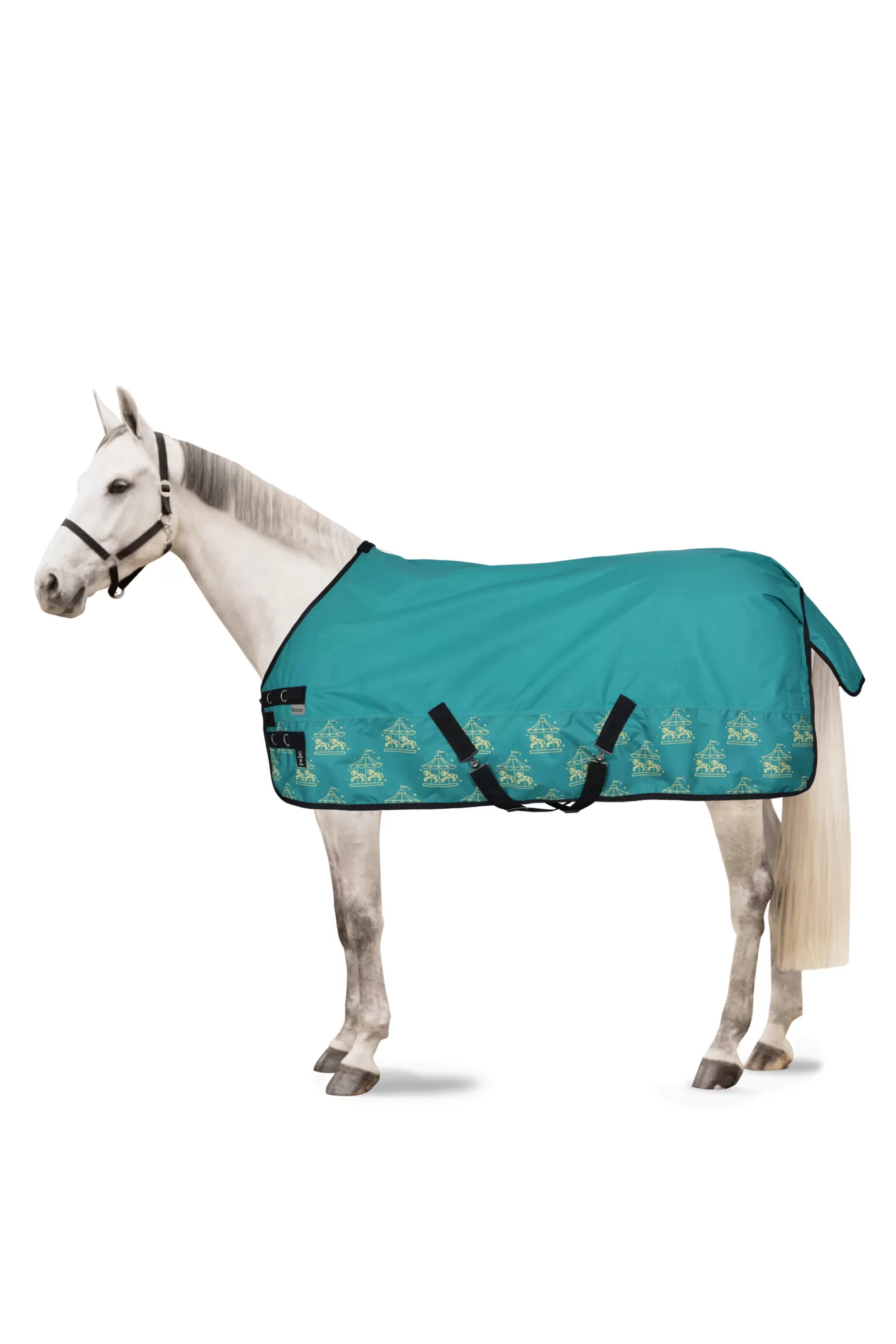 * Magic Carousel Pony Ulkoloimi Fleecevuorella Green Blue Slate Hot