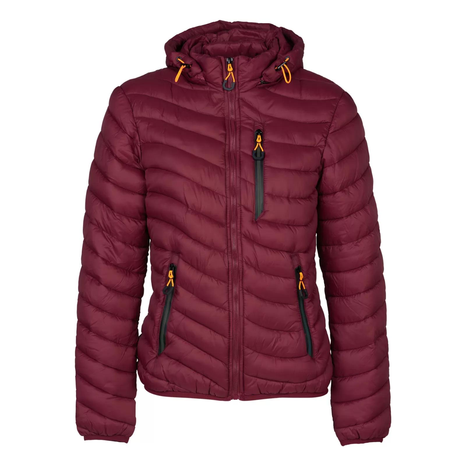 Online * Naisten Puffer Takki Hupulla Dark Red